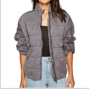 Free People Quilted Dolman Carbon